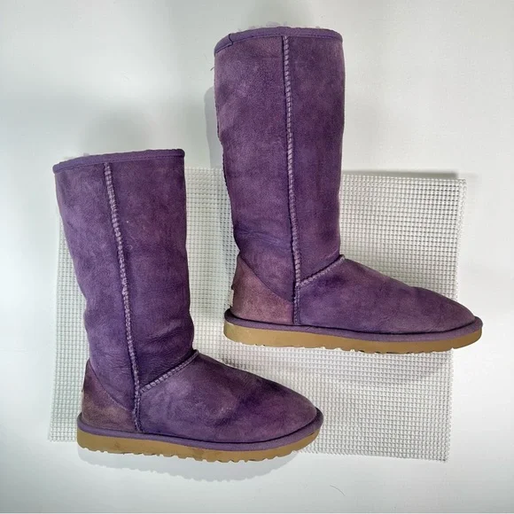 UGG Classic Tall 5815 Shearling Boots Purple Women 6 - Picture 2 of 8